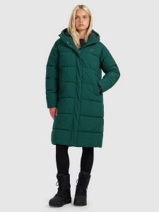 4F Płaszcz puchowy z wypełnieniem syntetycznym damski - zielony XL. Zielone płaszcze 4f, na zimę, xl, bez wzorów, z materiału, bez kaptura. Za 699,99 zł.