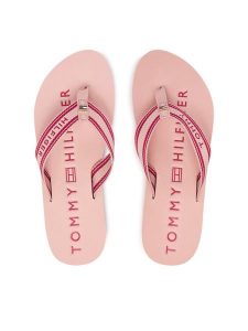 Tommy Hilfiger Japonki Th Webbing Summer Sandal FW0FW09193 Różowy. Czerwone klapki TOMMY HILFIGER, bez wzorów, z materiału, bez obcasa. Za 169,99 zł.