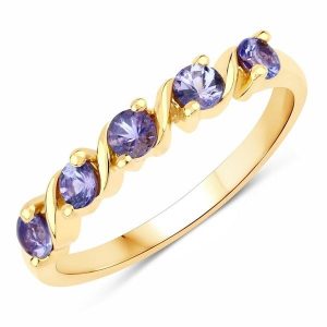 Rafaela Donata Pierścionek Srebro wysokiej próby Żółte złoto Pierścionki 1 ct Damski. Żółte pierścionki Rafaela Donata, z tanzanitem, pozłacane. Za 419,99 zł.