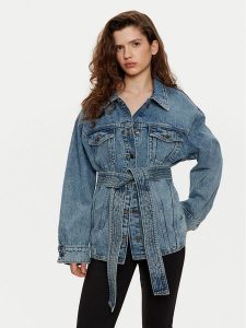 HUGO Kurtka jeansowa Icon 50530298 Niebieski Relaxed Fit. Niebieskie kurtki Hugo, xl, bez wzorów, z bawełny, bez kaptura. Za 599,99 zł.