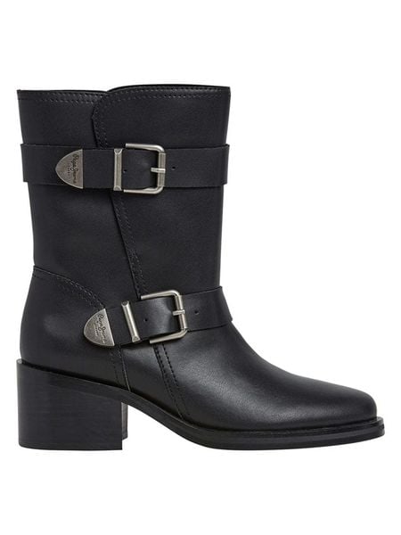 Pepe Jeans FOOTWEAR Skórzane kozaki w kolorze czarnym rozmiar: 36. Czarne kozaki Pepe Jeans FOOTWEAR, na zimę, bez wzorów, z jeansu, bez obcasa, bez zapięcia. Za 239,40 zł.