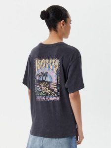 Roxy T-Shirt ERJZT05905 Szary Oversize. Szare t-shirty Roxy, m, bez wzorów, z bawełny, bez kołnierzyka, bez ramiączek. Za 89,99 zł.