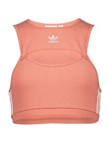 Adidas Top w kolorze pomarańczowym rozmiar: 38. Pomarańczowe topy ADIDAS, bez wzorów, bez kołnierzyka, bez ramiączek. Za 52,67 zł.