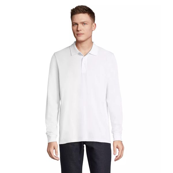 Koszulka polo z długim rękawem Sol's Prime. Białe bluzki SOL'S, s, bez wzorów, eleganckie, bez kołnierzyka, bez ramiączek. Za 136,50 zł.