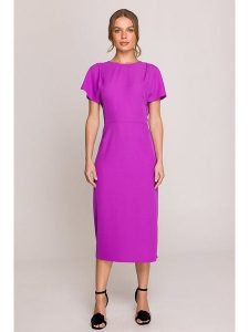 Stylove Sukienka w kolorze fioletowym rozmiar: M. Różowe sukienki Stylove, m, bez wzorów, bez kołnierzyka, bez ramiączek, maxi. Za 233,33 zł.