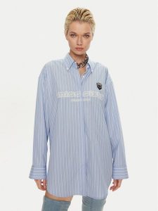 Miss Sixty Koszula 6L3XJ5100000 Niebieski Regular Fit. Niebieskie koszule Miss Sixty, l, bez wzorów, z bawełny, bez kołnierzyka, bez ramiączek. Za 469,99 zł.