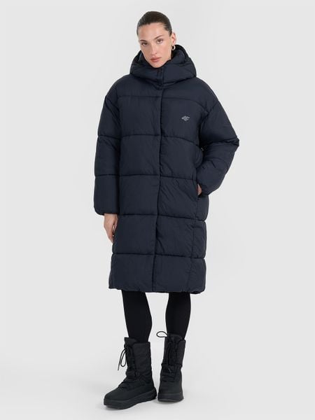 4F Płaszcz puchowy z wypełnieniem syntetycznym damski - czarny S. Czarne płaszcze 4f, na zimę, s, bez wzorów, z puchu. Za 599,99 zł.