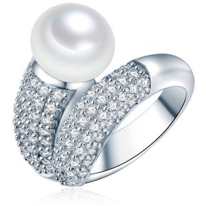 Valero Pearls Pierścionek Srebro wysokiej próby Srebrny Pierścionki 1 ct Damski. Szare pierścionki Valero Pearls, z cyrkonią, srebrne. Za 369,99 zł.
