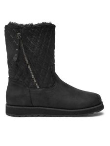 Skechers Botki Keepsakes 2.0 167675 Czarny. Czarne botki Skechers, bez wzorów, ze skóry, bez obcasa, na płaskiej podeszwie, bez zapięcia. Za 251,97 zł.