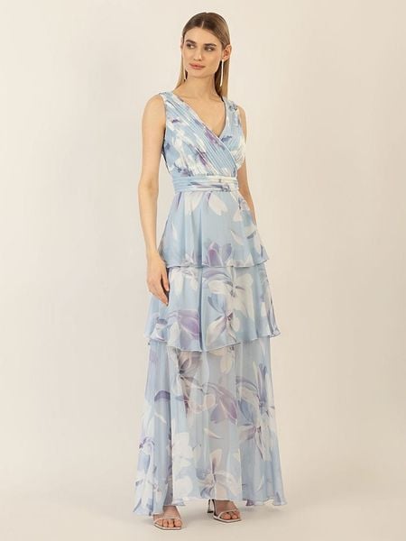 APART Sukienka w kolorze błękitnym rozmiar: 42. Niebieskie sukienki Apart, bez wzorów, z tiulu, bez kołnierzyka, bez ramiączek, maxi. Za 383,03 zł.