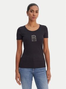 Fracomina T-Shirt FP26ST3001J42701 Czarny Slim Fit. Czarne t-shirty Fracomina, m, bez wzorów, z syntetyku, bez kołnierzyka, bez ramiączek. Za 239,99 zł.