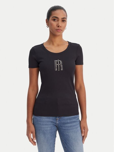 Fracomina T-Shirt FP26ST3001J42701 Czarny Slim Fit. Czarne t-shirty Fracomina, s, bez wzorów, z syntetyku, bez kołnierzyka, bez ramiączek. Za 156,99 zł.