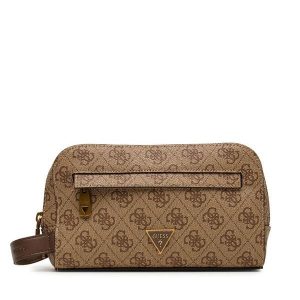 Kosmetyczka Guess. Brązowe kosmetyczki Guess, z aplikacjami. Za 189,99 zł.