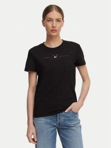 Tommy Jeans T-Shirt Linear Ss Tee DW0DW22789 Czarny Regular Fit. Czarne t-shirty Tommy Jeans, xs, bez wzorów, z bawełny, bez kołnierzyka, bez ramiączek. Za 169,99 zł.