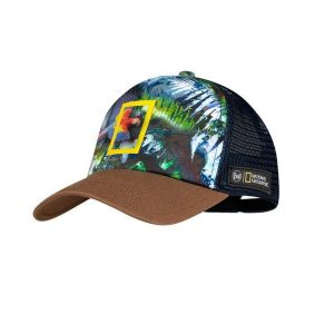 Czapka z daszkiem Buff Trucker Cap National Geographic. Żółte czapki Buff, bez wzorów. W wyprzedaży za 62,96 zł.