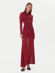 Bardot Sukienka wieczorowa Veria 59987DB Bordowy Regular Fit. Czerwone sukienki Bardot, bez wzorów, z syntetyku, wizytowe, bez kołnierzyka, bez ramiączek. Za 639,99 zł.