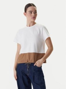 Marella T-Shirt Zorro 2615111141 Beżowy Relaxed Fit. Brązowe t-shirty Marella, m, bez wzorów, z bawełny, bez kołnierzyka, bez ramiączek. Za 254,99 zł.