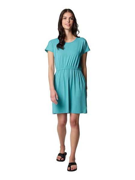 Columbia Sukienka funkcyjna "Chill River" w kolorze turkusowym rozmiar: L. Niebieskie sukienki Columbia, l, bez wzorów, z materiału, sportowe, bez kołnierzyka, bez ramiączek, sportowe. Za 114,44 zł.