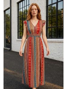 SOULSHAE Sukienka ze wzorem rozmiar: S/M. Sukienki SOULSHAE, m, bez wzorów, bez kołnierzyka, bez ramiączek, maxi. Za 149,95 zł.