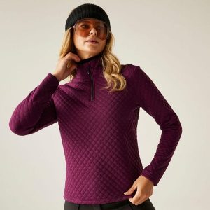 Bluza damska z suwakiem 1/4 Glamourize III Dare 2b. Fioletowe bluzy Dare 2b, na zimę, bez wzorów, z dzianiny, bez kaptura. W wyprzedaży za 199,99 zł.