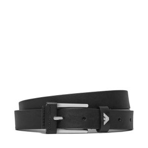 Pasek Damski Emporio Armani. Czarne paski Emporio Armani, bez wzorów. Za 369,99 zł.