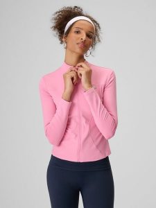 4F Bluza slim bez kaptura damska - różowa L. Czerwone bluzy 4f, l, bez wzorów, bez kaptura. Za 189,99 zł.