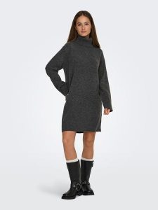 ONLY Sukienka dzianinowa w kolorze antracytowym rozmiar: XS. Czarne sukienki ONLY, na co dzień, xs, bez wzorów, z dzianiny, bez kołnierzyka, bez ramiączek, mini, proste. Za 113,99 zł.