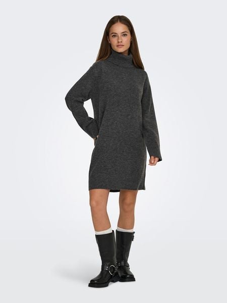 ONLY Sukienka dzianinowa w kolorze antracytowym rozmiar: L. Czarne sukienki ONLY, na co dzień, l, bez wzorów, z dzianiny, bez kołnierzyka, bez ramiączek, mini, proste. Za 135,17 zł.