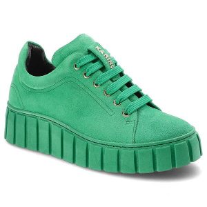 Zielone Półbuty Karino Wygodne Skórzane Buty Damskie. Zielone półbuty Karino, bez wzorów, z denimu, bez obcasa, na obcasie, bez zapięcia. Za 389,00 zł.