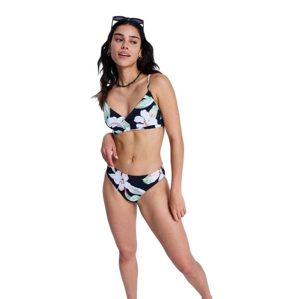 Majtki bikini hipster dla Kobiety PRINTED ESSENTIALS Czarny. Czarne bikini Roxy, bez wzorów, z elastanu. Za 149,99 zł.
