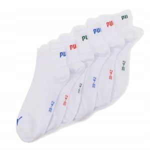 Skarpetki Do Kostek Unisex Dla Dorosłych Logo 6pak. Białe skarpetki Puma, bez wzorów. Za 90,99 zł.