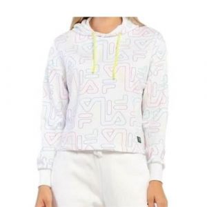 Bluza sportowa damska Fila Salina Aop W. Białe bluzy Fila, s, bez wzorów, z kapturem. Za 186,00 zł.