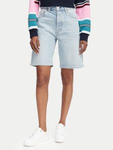 Tommy Jeans Bermudy DW0DW23123 Niebieski jasny Regular Fit. Niebieskie szorty Tommy Jeans, bez wzorów, z bawełny. Za 209,99 zł.
