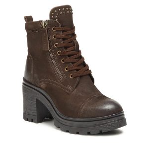 Trzewiki Lasocki. Brązowe botki Lasocki, bez wzorów, bez obcasa, na słupku, bez zapięcia. Za 269,99 zł.