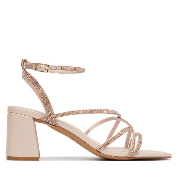 Sandały Aldo. Brązowe sandały ALDO, bez wzorów, bez obcasa, na słupku, bez zapięcia. Za 359,99 zł.