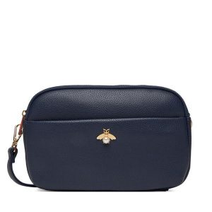 Torebka Rieker. Niebieskie listonoszki Rieker, bez wzorów, bez dodatków. Za 209,99 zł.