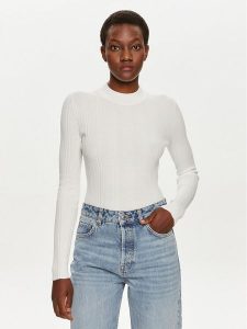 Hugo Sweter Sarphammy 50518311 Écru Slim Fit. Swetry klasyczne Hugo, s, z wiskozy, bez kołnierzyka. Za 399,99 zł.