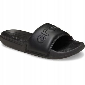 Klapki Dla Dorosłych Crocs All Day Slide. Czarne klapki Crocs, bez wzorów, z materiału, bez obcasa. Za 139,99 zł.