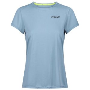 Koszulka do biegania damska Inov-8 Performance Short Sleeve. Niebieskie bluzki Inov-8, l, bez wzorów, sportowe, bez kołnierzyka, bez ramiączek. Za 180,99 zł.