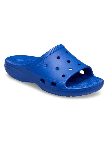 Crocs Klapki "Classic Icon" w kolorze niebieskim rozmiar: 41/42. Niebieskie klapki Crocs, bez wzorów, z otwartym noskiem, bez obcasa. Za 96,14 zł.