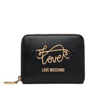 Portfel LOVE MOSCHINO. Czarne portfele LOVE MOSCHINO, bez wzorów. Za 399,99 zł.