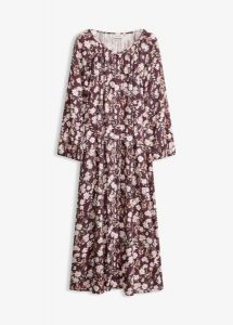 Sukienka maxi z wiązaniem. Fioletowe sukienki bonprix, bez wzorów, bez kołnierzyka, bez ramiączek, maxi. Za 149,99 zł.