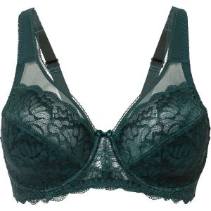 Biustonosz minimizer na fiszbinach, z poliamidu z recyklingu. Zielone biustonosze bonprix, bez wzorów, z poliamidu. Za 92,99 zł.