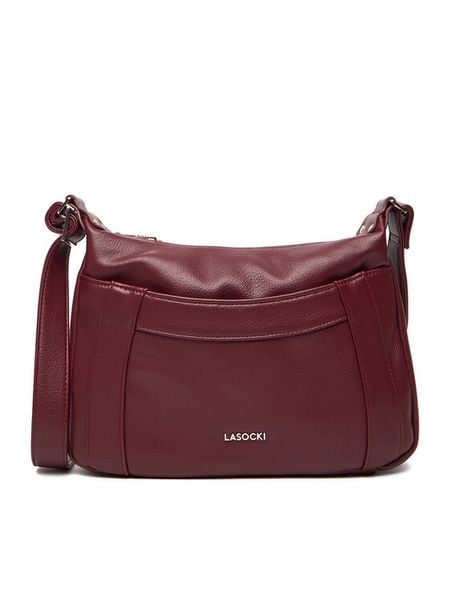 Lasocki Torebka C-LSK-L-009-08 Bordowy. Czerwone listonoszki Lasocki, bez wzorów, z materiału, bez dodatków. Za 169,99 zł.