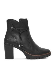 Rieker Botki CEO-Y2567-00 Czarny. Czarne botki Rieker, bez wzorów, ze skóry, bez obcasa, na słupku, bez zapięcia. Za 329,99 zł.