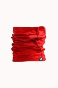 Komin na szyję trekkingowy wielofunkcyjny Woolona Merino. Czerwone szaliki WOOLONA, na zimę, bez wzorów, z materiału. Za 117,00 zł.