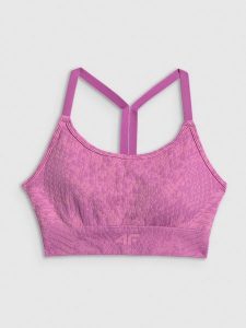 4F Biustonosz treningowy z niskim wsparciem - różowy XL/XXL. Czerwone biustonosze 4f, bez wzorów, z dzianiny. Za 119,99 zł.