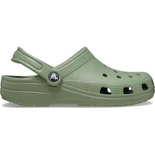Klapki Crocs Classic. Zielone klapki Crocs, bez wzorów, bez obcasa. Za 199,99 zł.