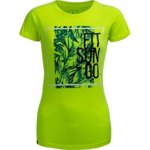 T-shirt damski TSD629 - żółty neon - Outhorn. T-shirty marki Outhorn. W wyprzedaży za 24,99 zł.