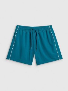4F Spodenki plażowe damskie - turkusowe XL. Niebieskie szorty 4f, bez wzorów, z dresówki, sportowe. Za 99,99 zł.